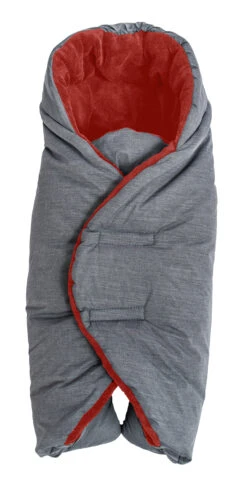 Baby Einschlagdecke In Dunkelgrau / Rot - 0-6 Monate