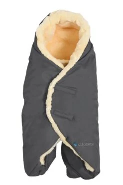 Lammfell Umschlagdecke In Dunkelgrau - 0-9 Monate