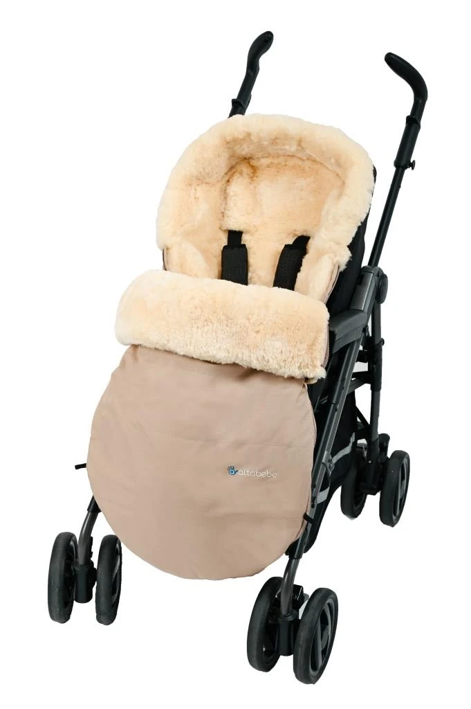 Lammfellfußsack In Beige - 9-36 Monate – Bild 2