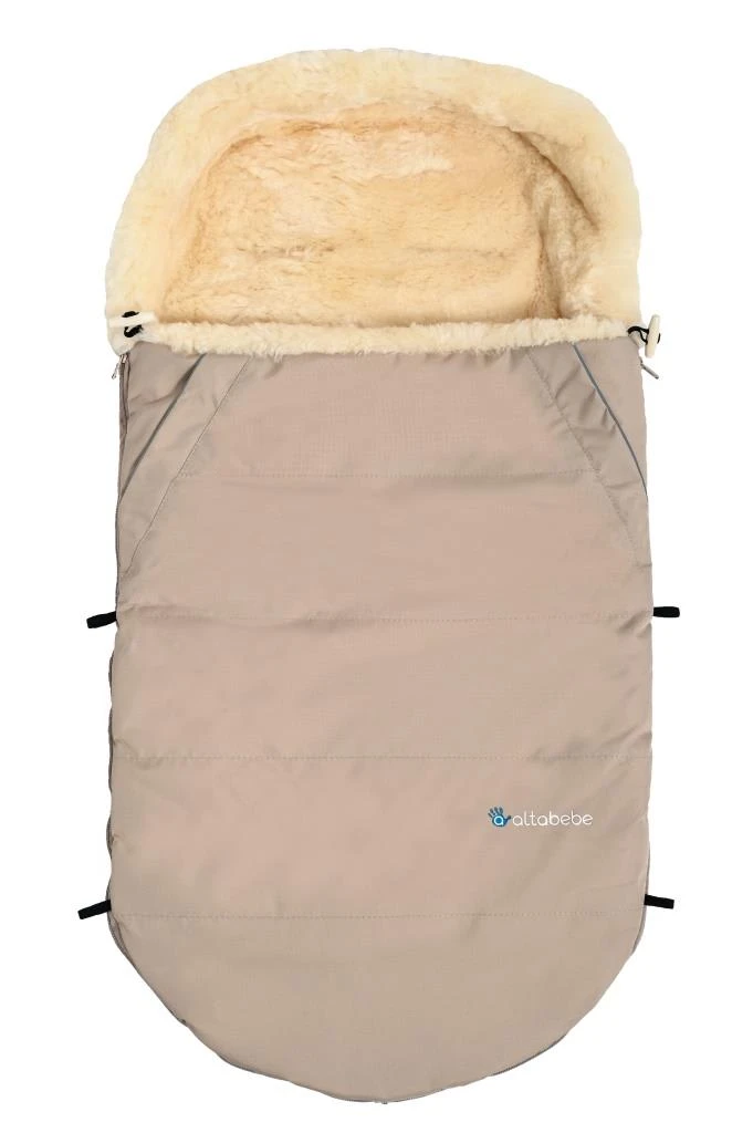 Lammfellfußsack In Beige - 9-36 Monate – Bild 5