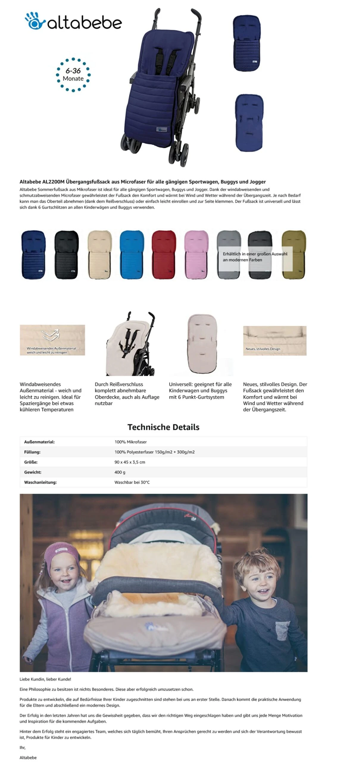 Sommerfußsack "Micro" In Khaki – Bild 3