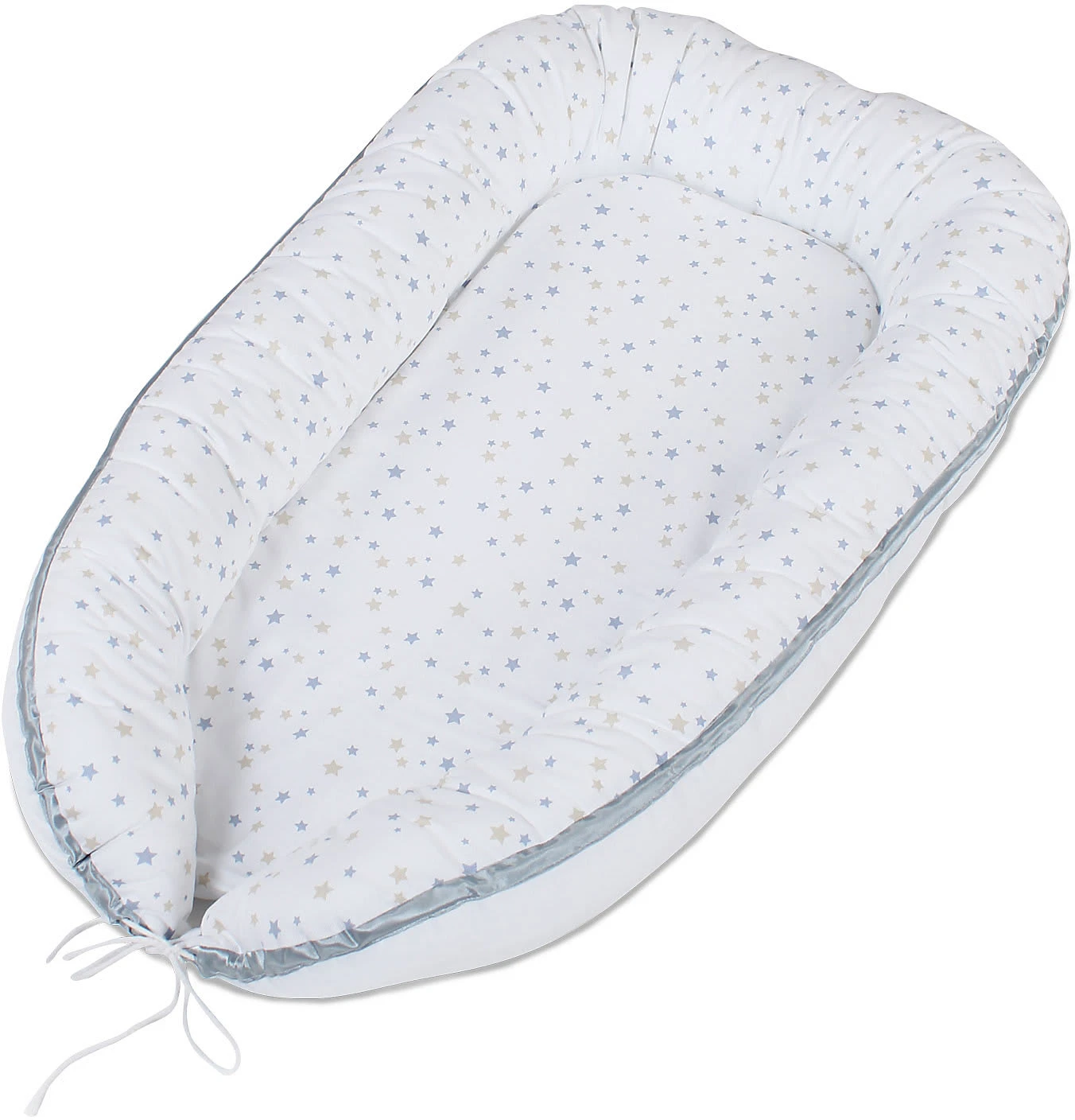 Kuschelnest, Weiß Sternemix Sand/azurblau – Bild 2