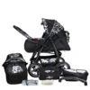 10tlg. Set: Kombi Kinderwagen "Rio" In Schwarz/Gemustert