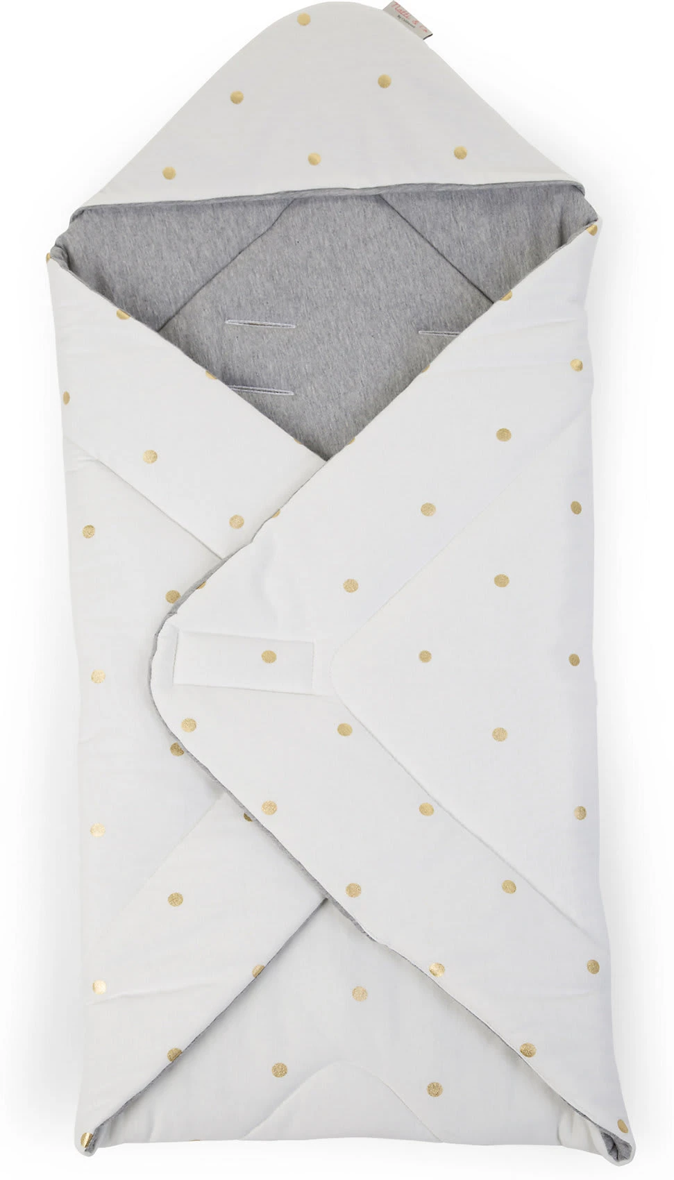 Childhome Einschlagdecke, Punkte Gold, Weiß/grau, 75x75 Cm – Bild 3