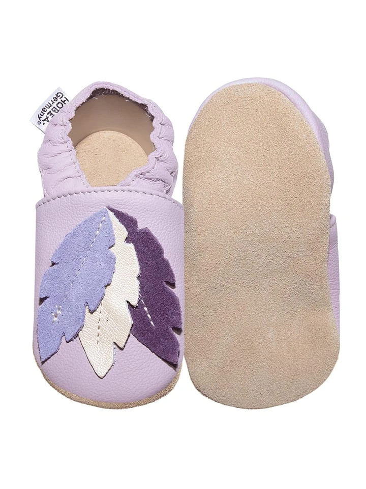 Leder-Krabbelschuhe "Federn" In Flieder â Bild 2