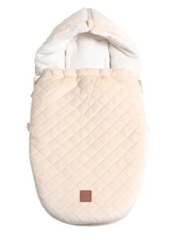 Babyschalen-Fußsack "Velvet Hoody" In Beige