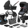 Kinderkraft Kinderwagen Xmoov, Multifunktional, 3in1, Schwarz