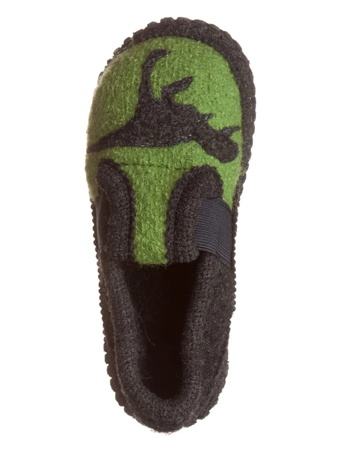 Hausschuhe "Bobby - Dino" In Grün/ Anthrazit – Bild 3