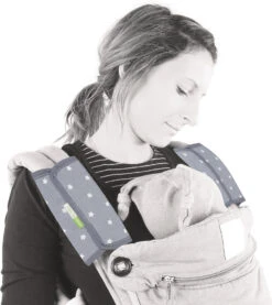 QUIRIN Gurtpolster-Set Für Die Babytrage - Stars, Grau, 2-tlg.