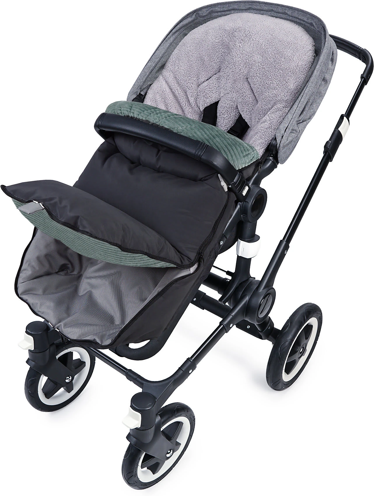 ZOI - Ergonomisch Geformter Winterfußsack Mit Plüsch, Ripp Arctic/anthra – Bild 2