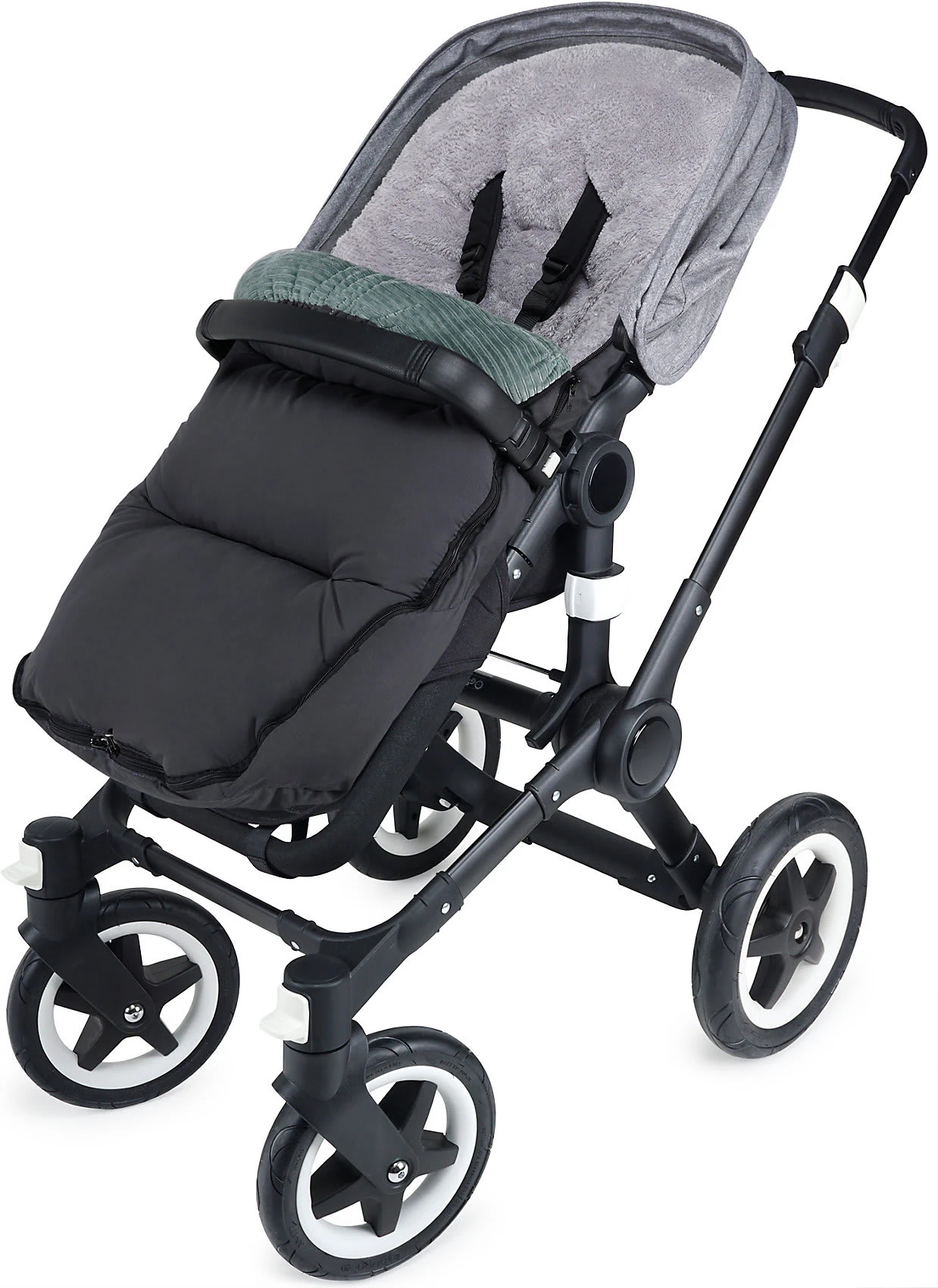 ZOI - Ergonomisch Geformter Winterfußsack Mit Plüsch, Ripp Arctic/anthra