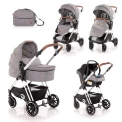Kombikinderwagen Angel 3 In 1 In Grau