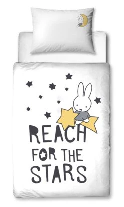 Baby Bettwäsche-Set Flanell "Miffy" In Weiß / Grau