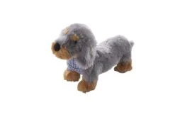 Hund "ZAMPERL" Aus Plüsch Und Trachtenstoff In Grau