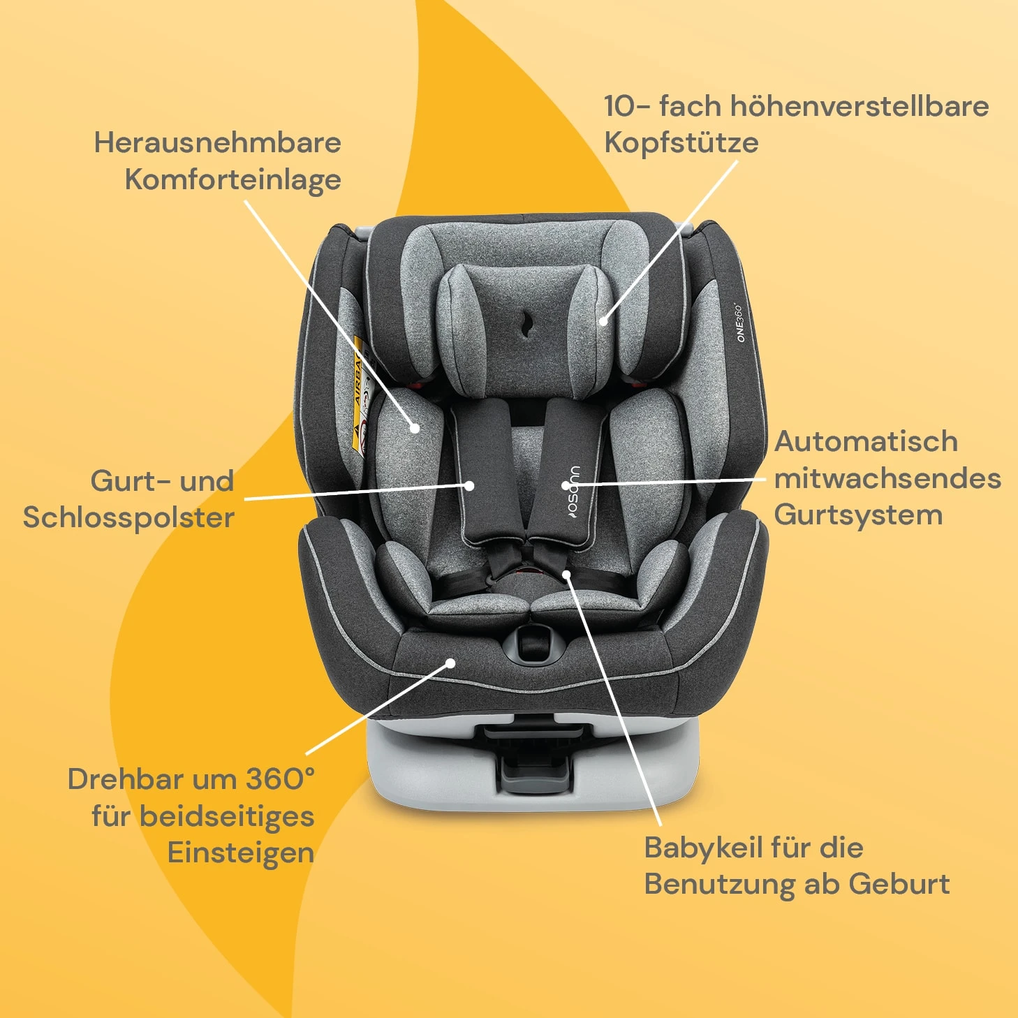 Kindersitz "One360" - Universe Grey – Bild 2
