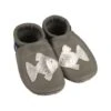 Krabbelschuhe / Lederpuschen Mit Fisch In Grau / Silber