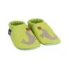 Krabbelschuhe / Lederpuschen Mit Robbe In Apfelgrün / Grau