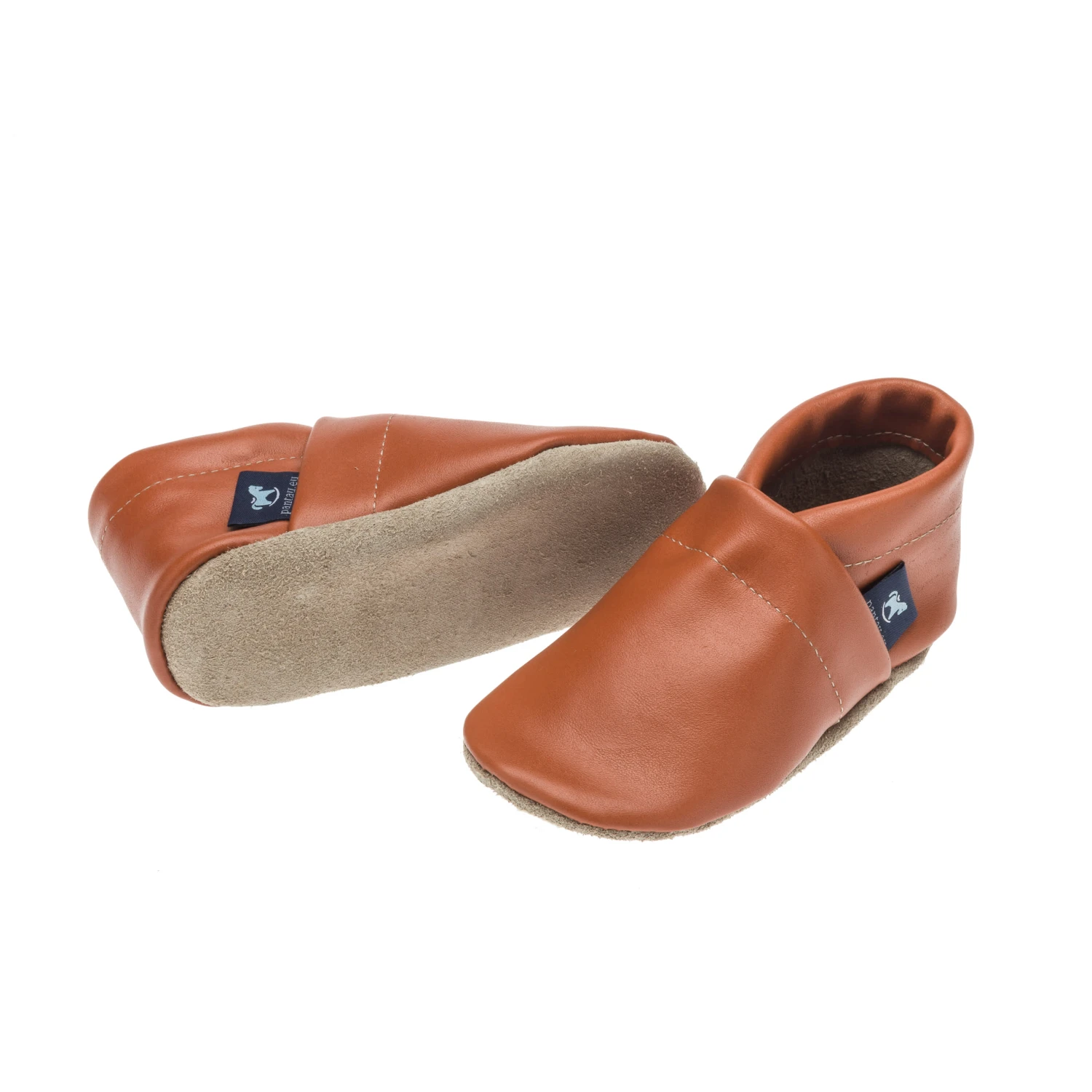 Lauflernschuhe / Lederpuschen Uni Orange â Bild 2