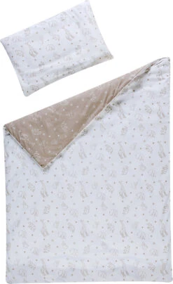 Bettwäsche Origami, Baumwolle, Beige, 100 X 135 Cm + 40 X 60 Cm