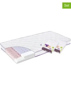 3tlg. Set: 1 Matratze "Polarstern" Und 2 Spannbettlaken In Weiß