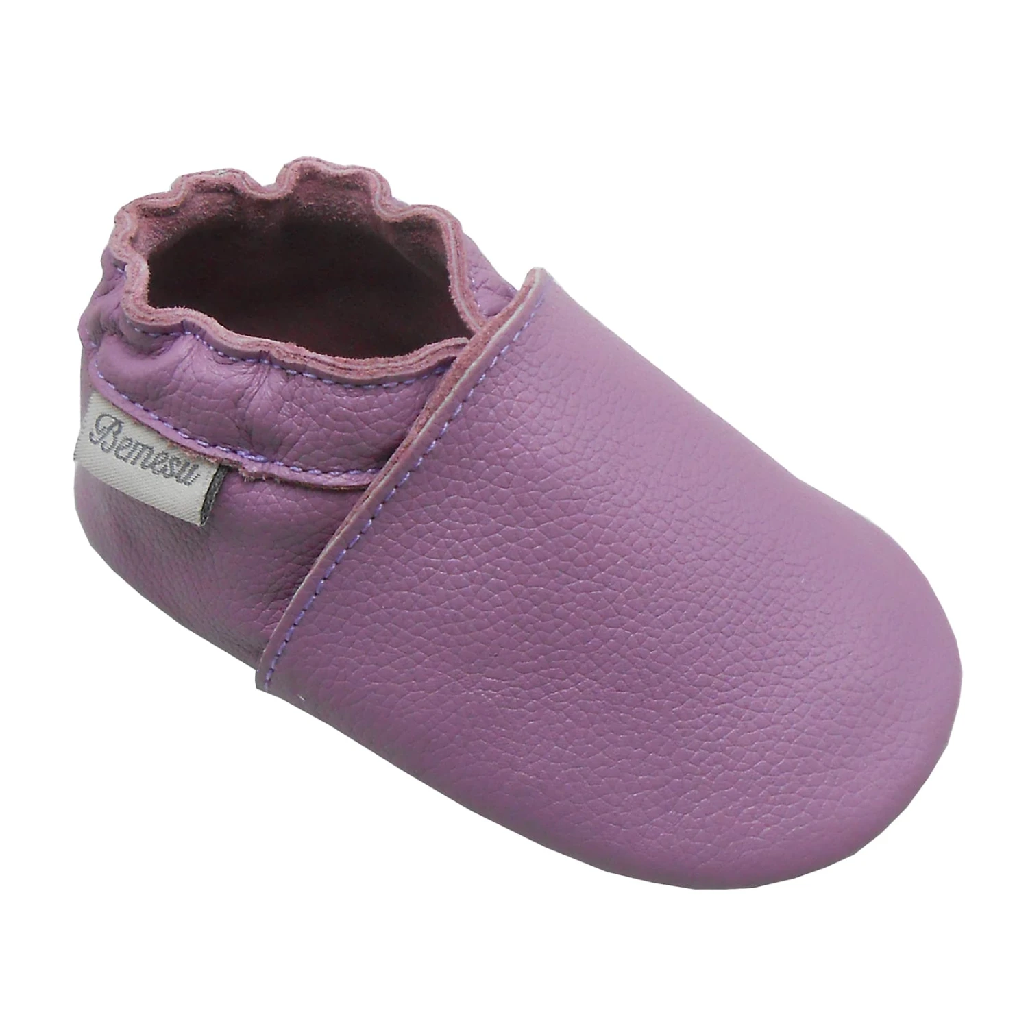 Baby Krabbelschuhe In Einfarbig Helllila – Bild 2
