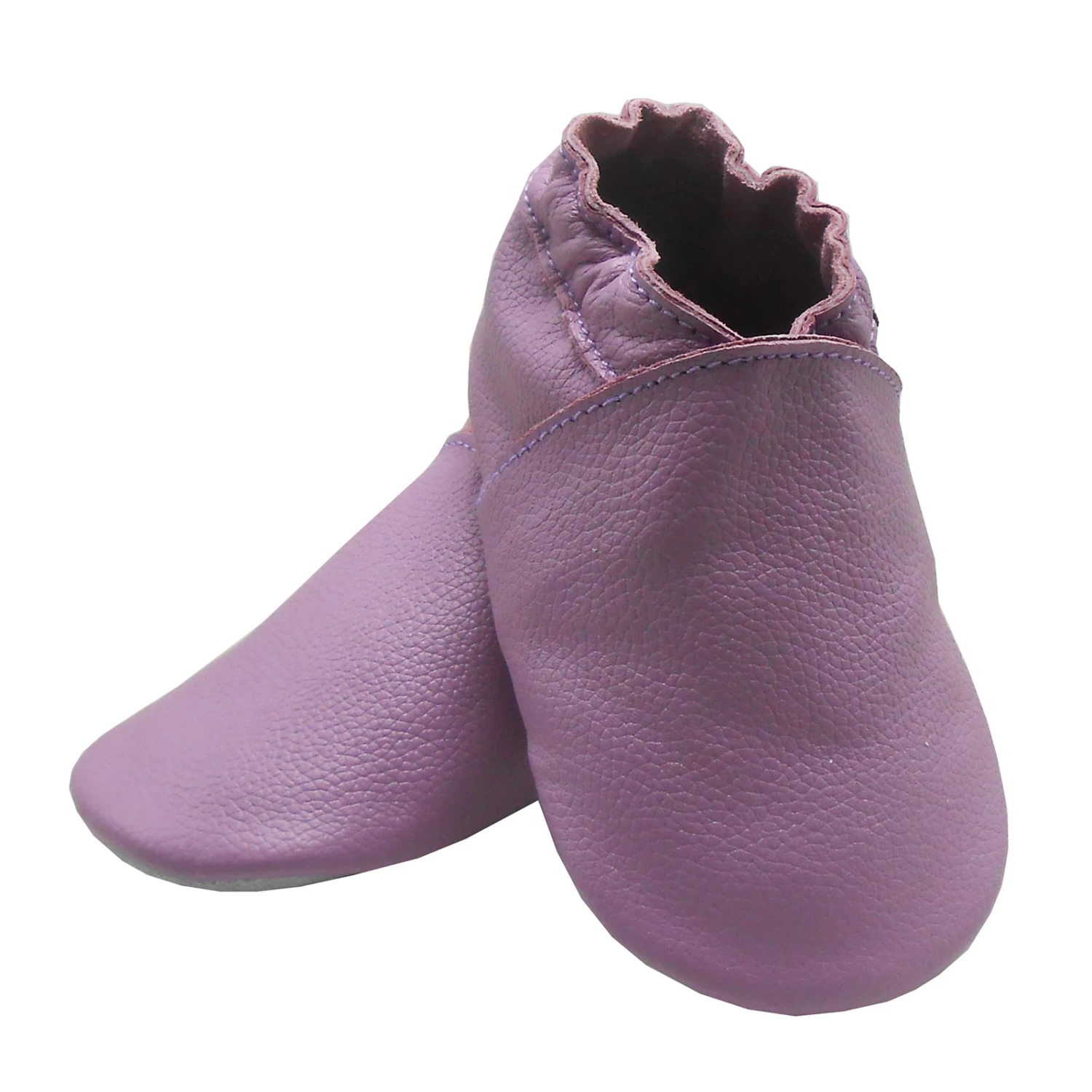 Baby Krabbelschuhe In Einfarbig Helllila – Bild 3