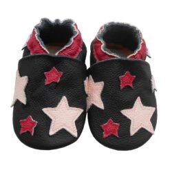 Baby Krabbelschuhe In Sterne Schwarz