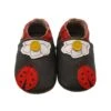 Leder-Krabbelschuhe "Marienkäfer" In Dunkelbraun