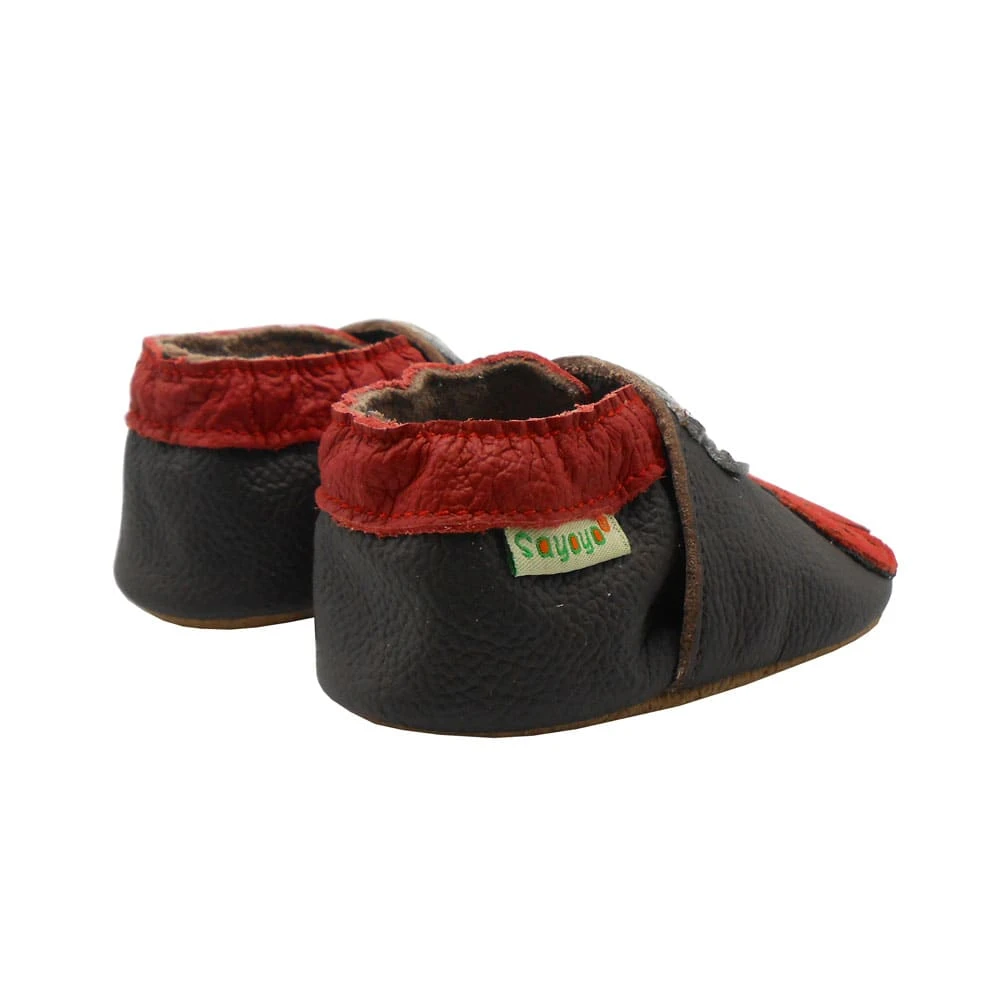 Leder-Krabbelschuhe "Marienkäfer" In Dunkelbraun – Bild 5